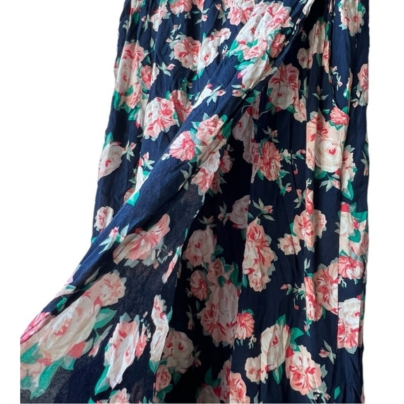 Women's floral midi dress light fabric short sleeve dance casual midi size L. - Picture 4 of 13